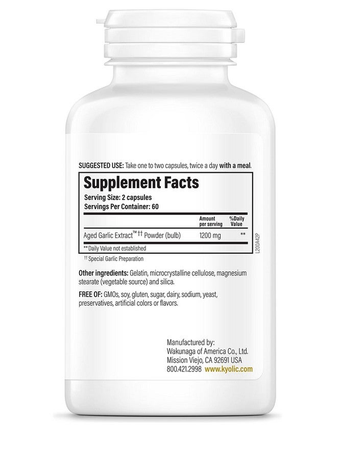 Kyolic Aged Garlic Extract Formula 200, Cardiovascular & Immune, Reserve 120 Capsules (Packaging May Vary) - Image 3