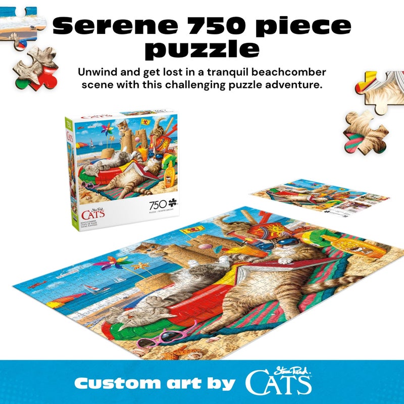 Buffalo Games Steve Read Beachcombers 750 Piece Jigsaw Puzzle - 24 x 18 in, Cats Collection - 750 Piece Puzzles for Adults - Recycled Board - Full Color Poster - Image 3