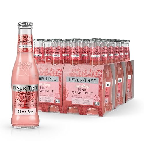 Fever Tree Sparkling Pink Grapefruit - Premium Mixer - Refreshing Beverage for Cocktails & Mocktails. Naturally Sourced Ingredients, No Artificial Sweeteners or Colors - 200 ML Bottles - Pack of 24 - Image 1
