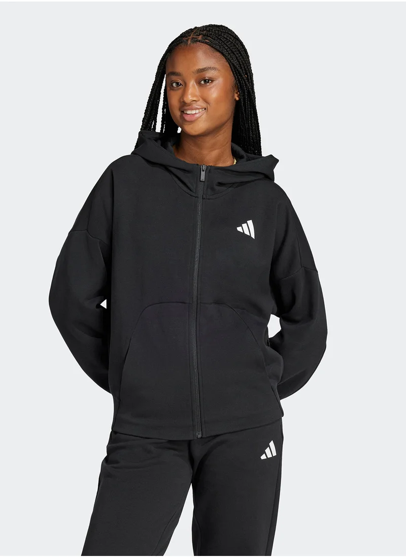 Adidas Future Icons Small Logo Full-Zip Hoodie