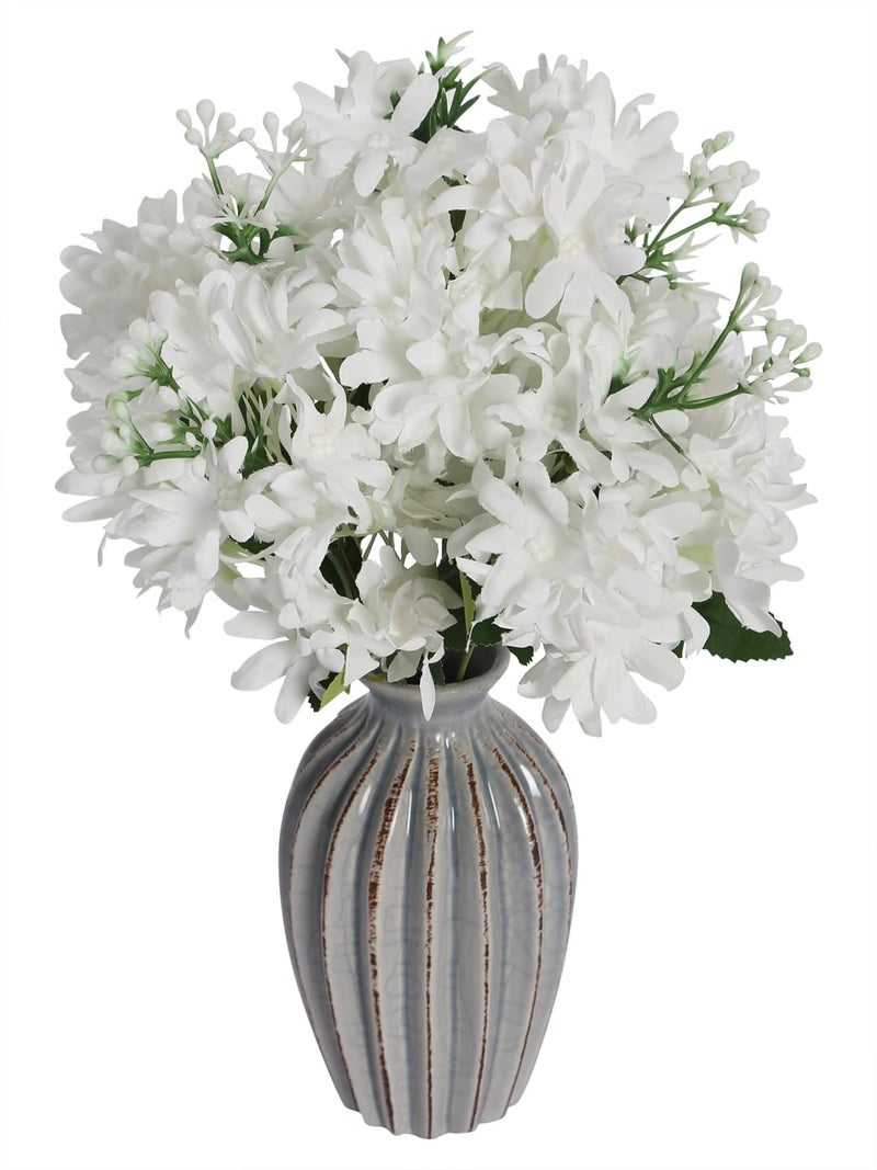Fourwalls Fourwalls Artificial Daisy Flowers Bunch for Vase 35 cm White Home Decoration Living Room Bedroom Corner Table Top Office Wedding Party Decorative Items  - Image 2
