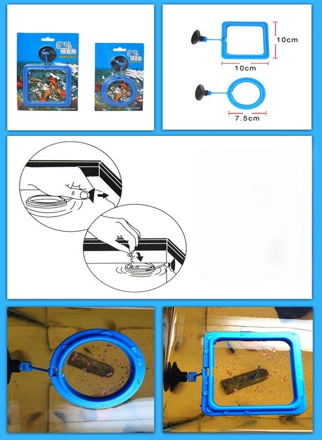 FixtureDisplays® Aquarium Fish Tank Square Ring Feeder Feeding Station Float Floating Food 3" Diameter 12203 - Image 3