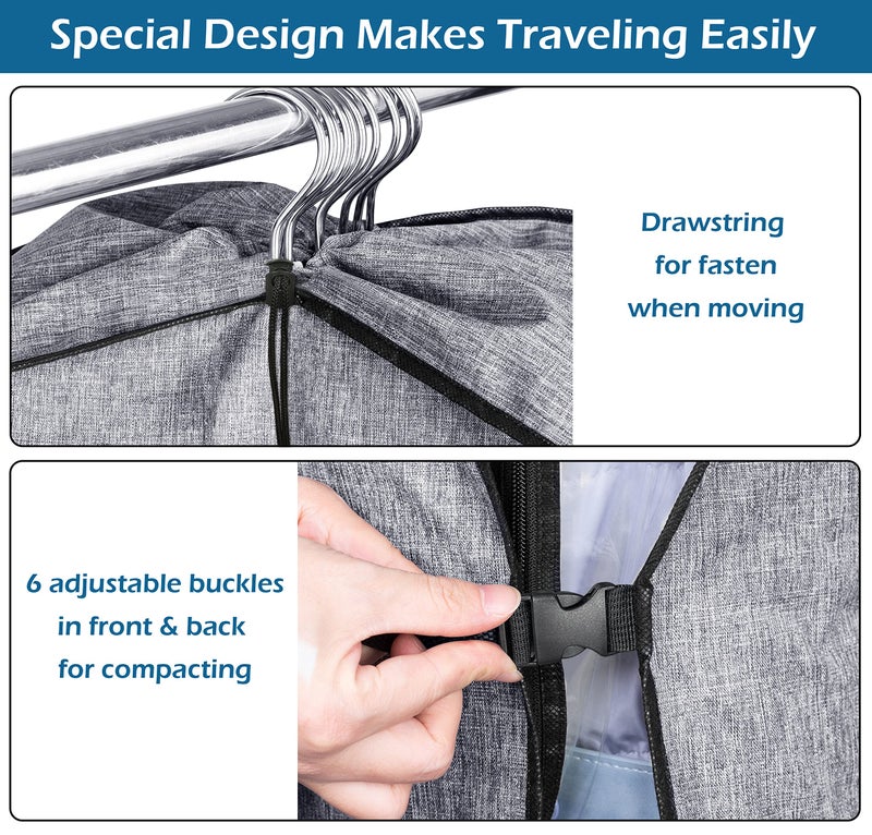 MISSLO MISSLO Hanging Garment Bags for Travel Suit Bags for Closet Storage 50" Moving Bags for Clothes Dress Cover for Coat, Jacket, Shirt, Clothing  - Image 4