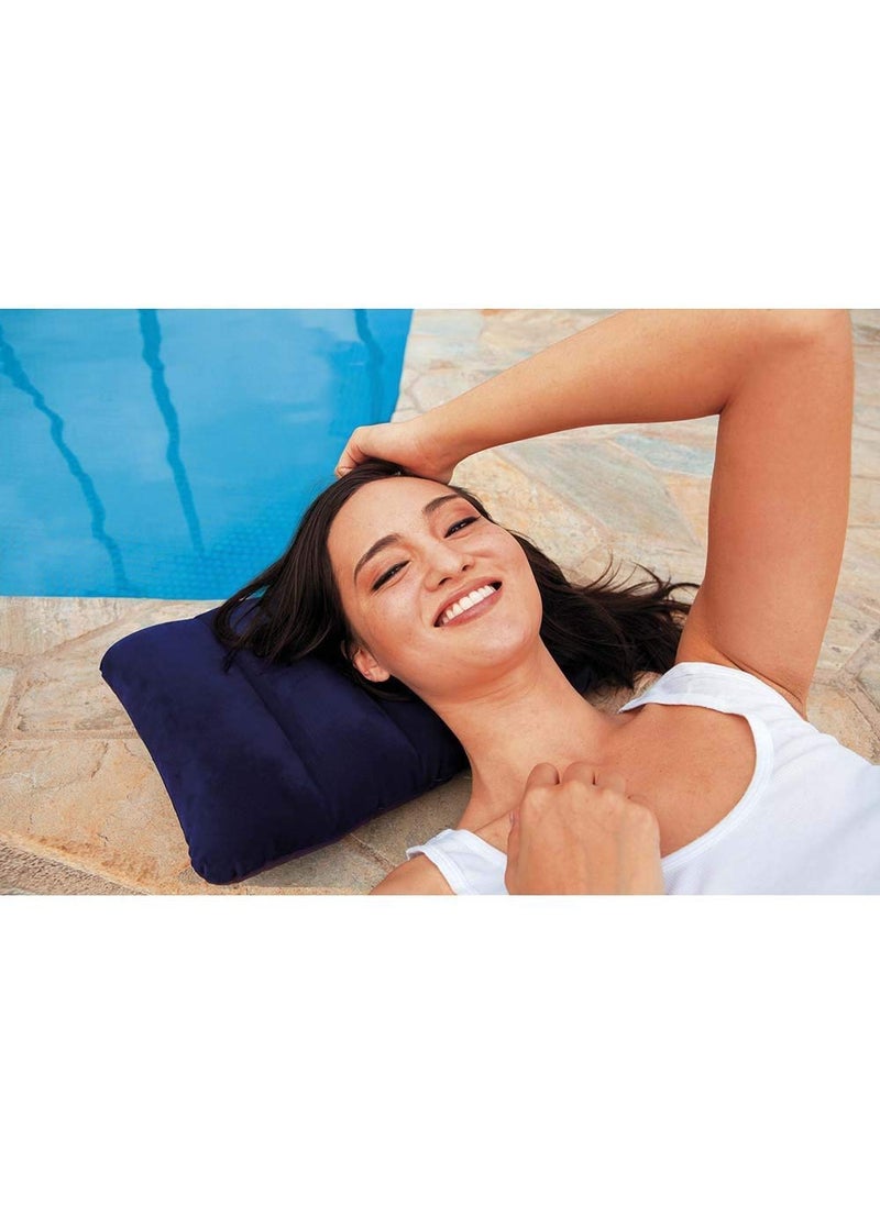 Arona ARONA Neck Pillow for Travel 1Pc Blue Soft Velvet Neck Cushion for Airplane Car Camping Adjustable Foam Support Portable Lightweight Comfort Rest for Car Tourist Sleeping Support  - Image 4