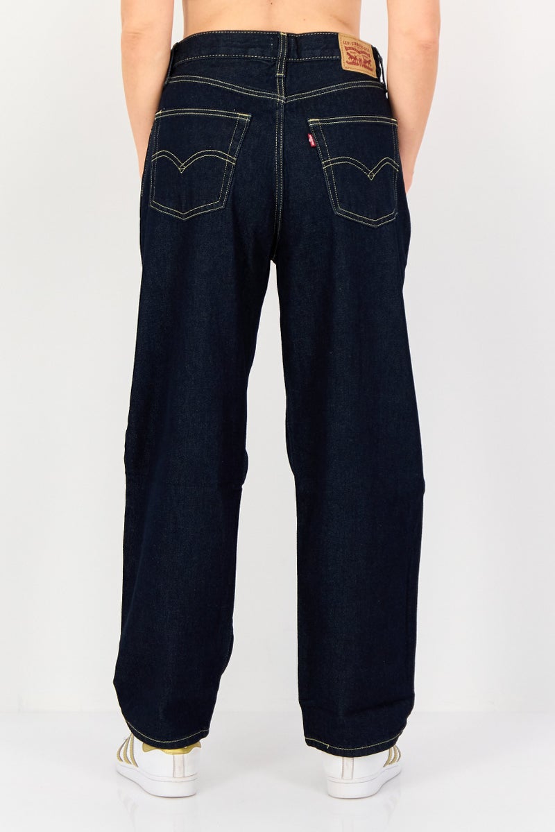 Levi's جينز نسائي واسع بخصر مرتفع، سادة، أرزق - Image 4