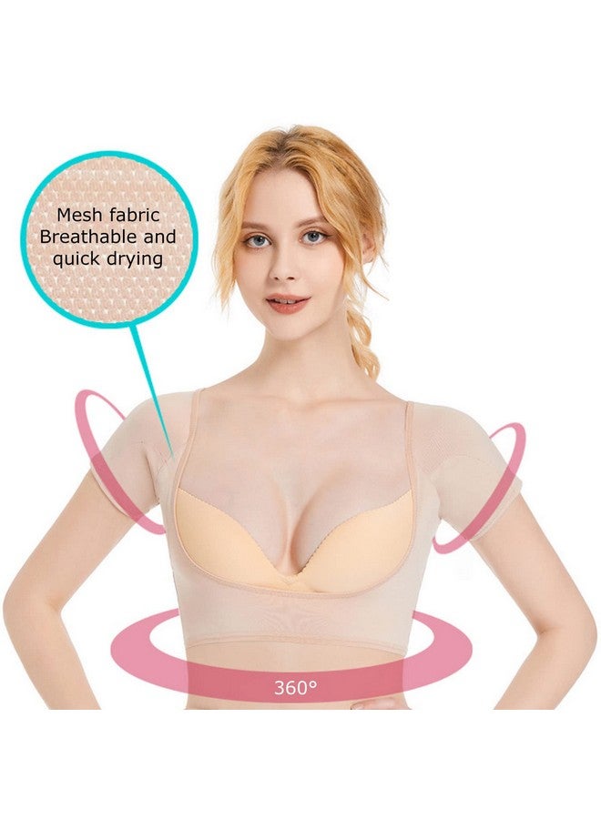 yuyte Underarm Sweat Vest, Breathable Mesh 3 Layers Skin Color Underarm Pads, Washable Armpit Sweat Vest For Sports (M) - Image 2