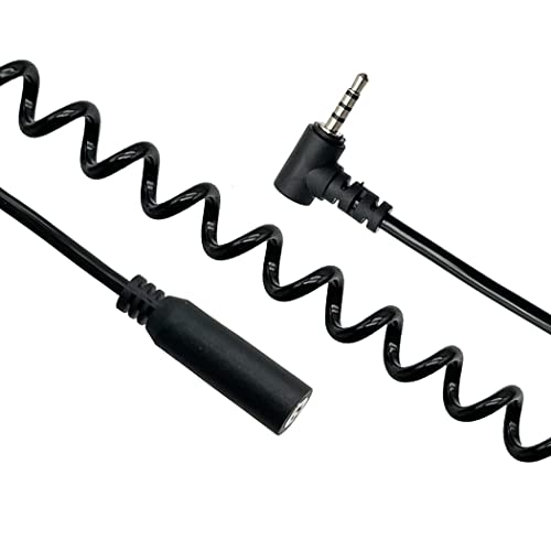 Seadream 2.5mm Coiled Extension Cable 2Pack 2.5mm Right Angled Male to Female Dash Cam Rearview Backup Camera Reverse Car Recorder Cord Extension Retractable Spring Cable,Stretch Length 3.3FT - Image 2