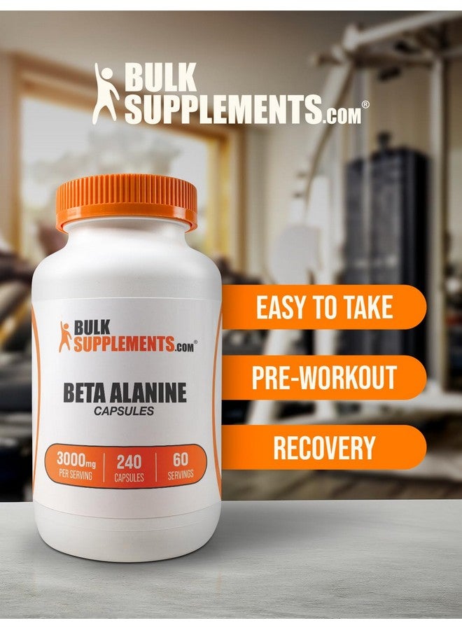 بالك سابلمنتس كبسولات بيتا ألانين من BulkSupplements.com - مكمل بيتا ألانين، حبوب بيتا ألانين، بيتا ألانين ٣٠٠٠ ملغ - خالٍ من الغلوتين، ٤ كبسولات لكل حصة، ٢٤٠ كبسولة (عبوة من قطعة واحدة) - Image 4