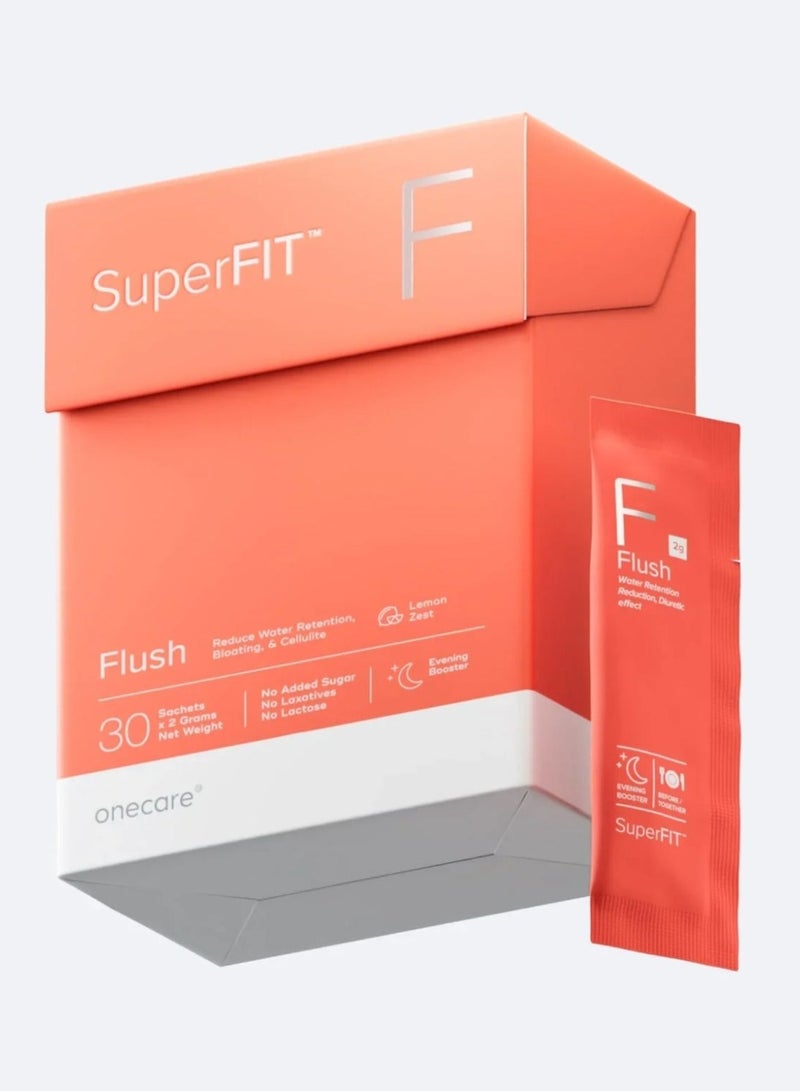 Onecare SuperFIT Flush Body Wellness Supplement Drink 30 Sachets, Daily Beauty Drink for Smooth-Looking Skin, Hydration Routine, Active Lifestyle & Body Care Support - Image 1