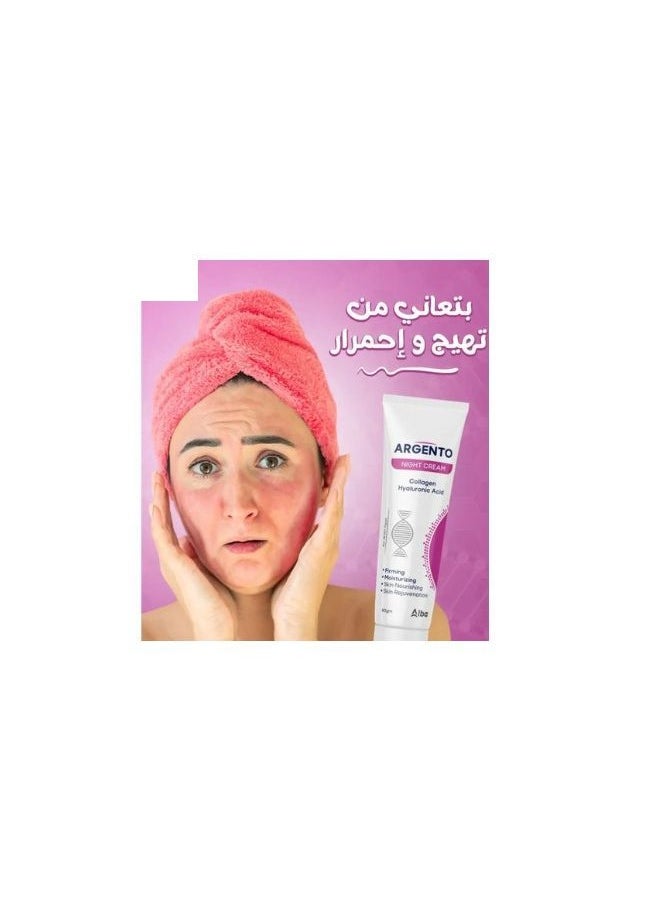 ARGENTO Argento Night Cream - With Collagen and Hyaluronic Acid - 60 g 1+1  - Image 5