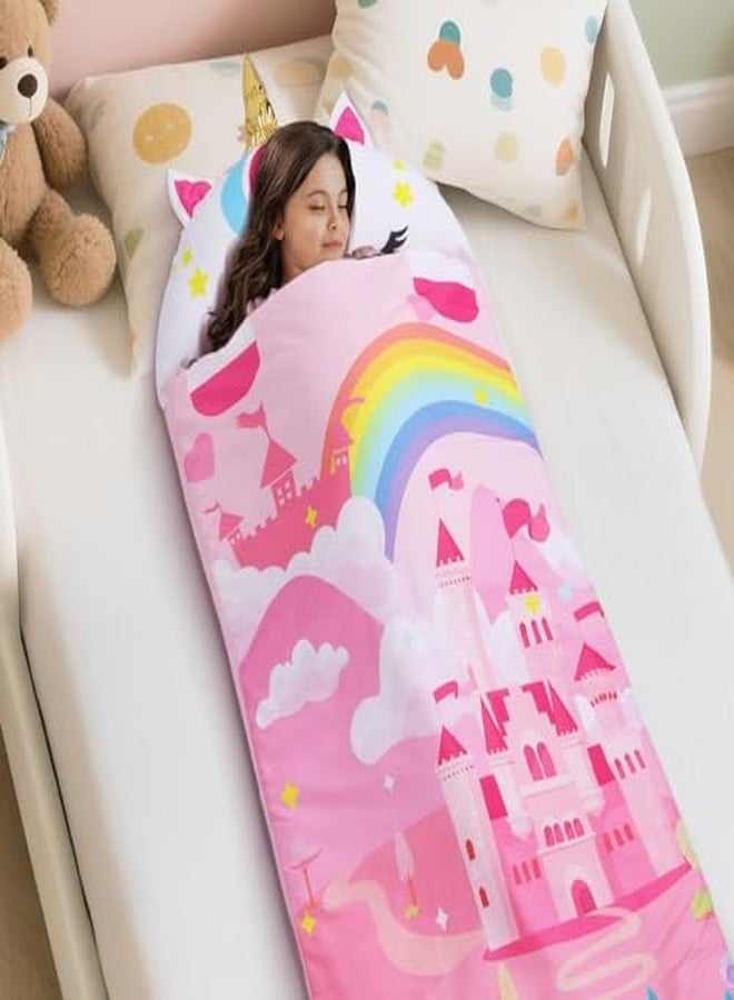 Decalsweet Kids Sleeping Bag Thick Cute Slumber Bag for Kids 2 in 1 Animal Toddler Nap Mat for Boys and Girls Portable Soft Cozy School Mat for Daycare Preschool Kindergarten - Image 5