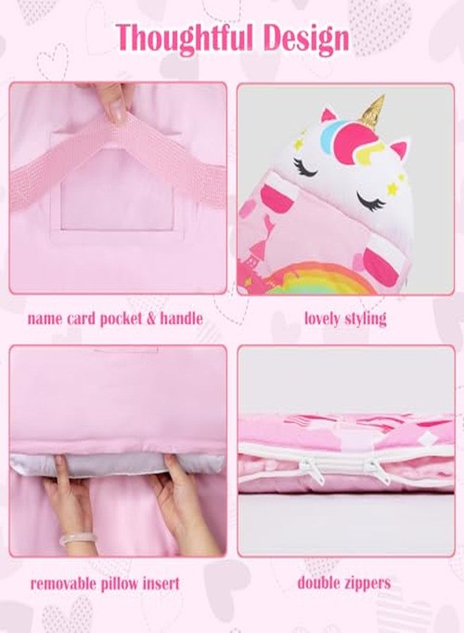 Decalsweet Kids Sleeping Bag Thick Cute Slumber Bag for Kids 2 in 1 Animal Toddler Nap Mat for Boys and Girls Portable Soft Cozy School Mat for Daycare Preschool Kindergarten - Image 4