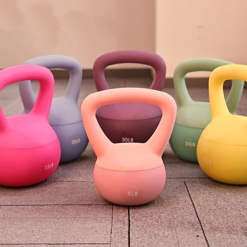 Fitvids أوزان كيتل بيلز الناعمة من فيتفيدز - أوزان مملوءة بالرمال البحرية والحديد للنساء والرجال - كيتل بيلز ناعمة ملونة، أحجام متعددة - Image 4