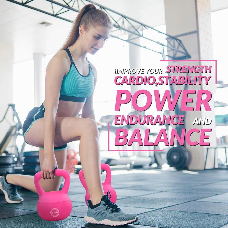 Fitvids أوزان كيتل بيلز الناعمة من فيتفيدز - أوزان مملوءة بالرمال البحرية والحديد للنساء والرجال - كيتل بيلز ناعمة ملونة، أحجام متعددة - Image 2