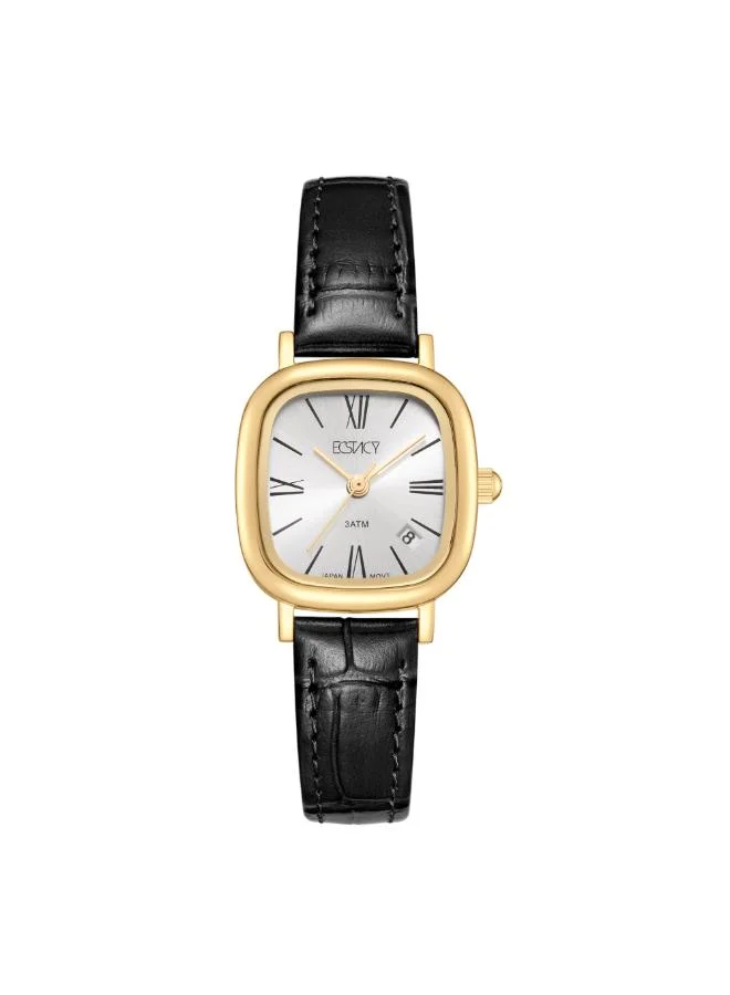 ECSTACY Women's Genuine leather Analog Watch E25510-GLBW - 23 mm