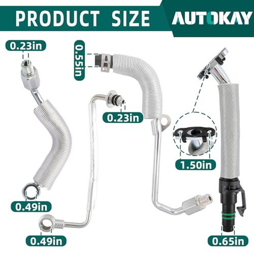 AUTOKAY Turbo Charger Coolant Return Hose Line Fit For Chevy Cruze Sonic Trax for Buick Encore GM14L 4Pcs Turbo Oil Return Drain Oil Feed Pipe Kit 55567067 - Image 3