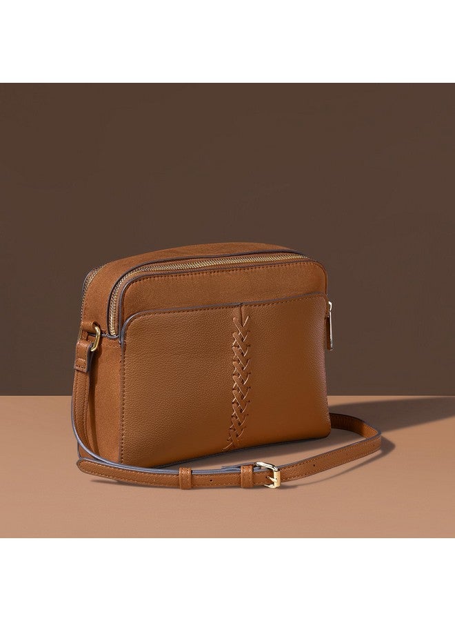 Accessorize London Women's Tan Sling Bag with Adjustable Strap|crossbody sling bag for women stylish|Ladies classic everyday use sling bag | Shoulder bag for woman - Image 4