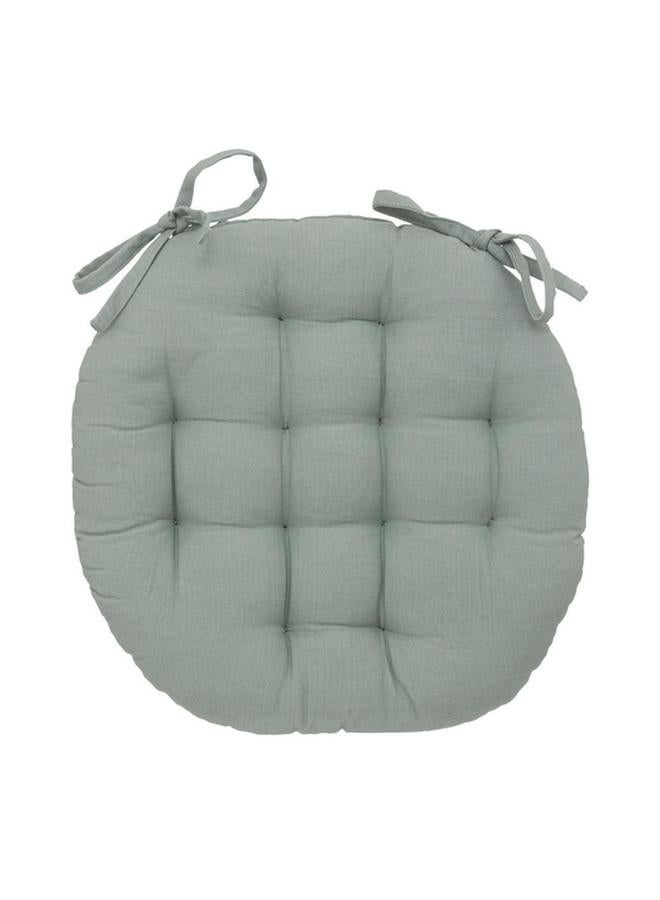 اتموسفيرا وسادة كرسي دائرية من القطن الفاخر من أنجالي، لون أخضر سيلادون، 38 × 38 سم، 131649F2 - Image 1