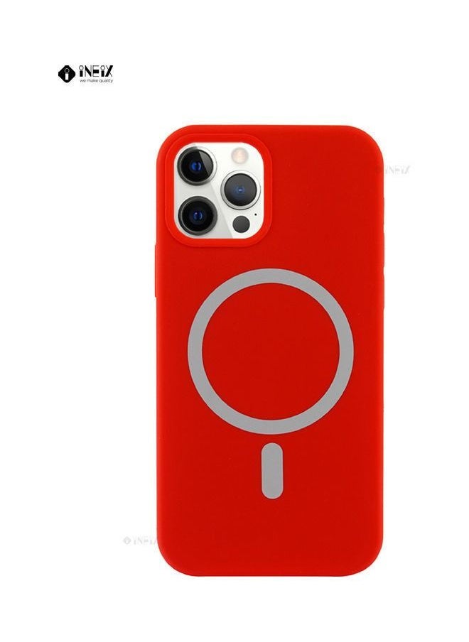 INEIX - MagSafe Compatible Silicone Case Cover For Apple iPhone 12 Pro Max Red - Image 1