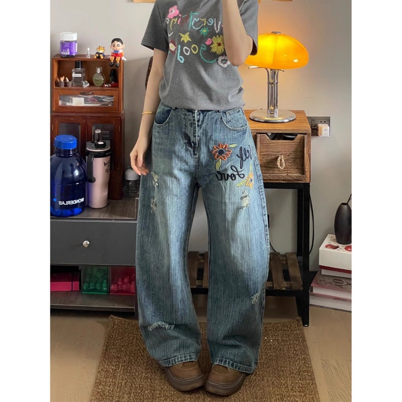 Unisex Classic Denim Jeans Loose Fit Daily Outdoor Wear - Image 4
