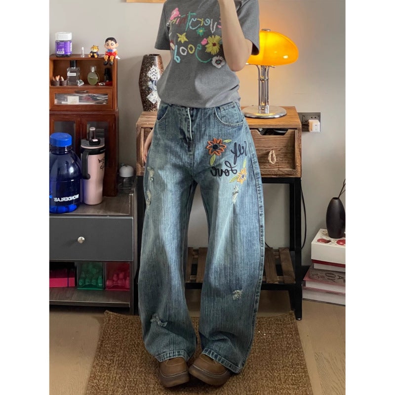 Unisex Classic Denim Jeans Loose Fit Daily Outdoor Wear - Image 5