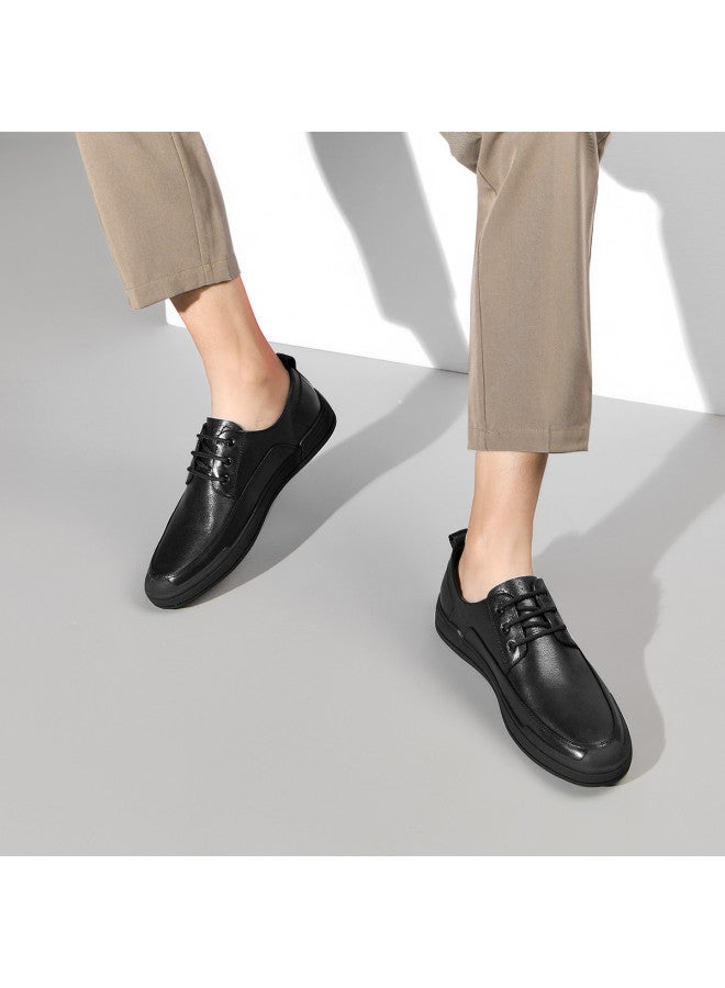 سيبتولفز 【top Grain Leather】 أحذية رجالية رسمية للعمل، طراز بريطاني خريفي، أحذية عمل عادية سوداء للتنقل والترفيه - Image 4