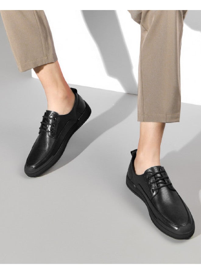 سيبتولفز 【top Grain Leather】 أحذية رجالية رسمية للعمل، طراز بريطاني خريفي، أحذية عمل عادية سوداء للتنقل والترفيه - Image 1