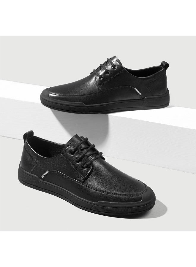 سيبتولفز 【top Grain Leather】 أحذية رجالية رسمية للعمل، طراز بريطاني خريفي، أحذية عمل عادية سوداء للتنقل والترفيه - Image 2