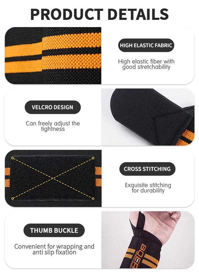 GROIC Wrist Wraps for Weightlifting,19" Professional Grade with Thumb Loops Wrist Support Braces for Working Out, Weight Lifting, Crossfit, Powerlifting, Strength Training, Brace Wrists Avoid Injury  - Image 2