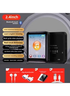 Generic Teng Student Version Mp3 Screen Mp4 Walkman Outside Bluetooth Mini Touch Screen English Reading Novels Listening To Songs Hao Bao Da-Body Color:2.4inch Touch Screen Black [bluetooth 5.4-vocal Dictionary/enlarged Battery]-Memory Capacity:128gb Has Downloaded Popular Resources (son + Novel) - Official Standard + [hif  - Image 1