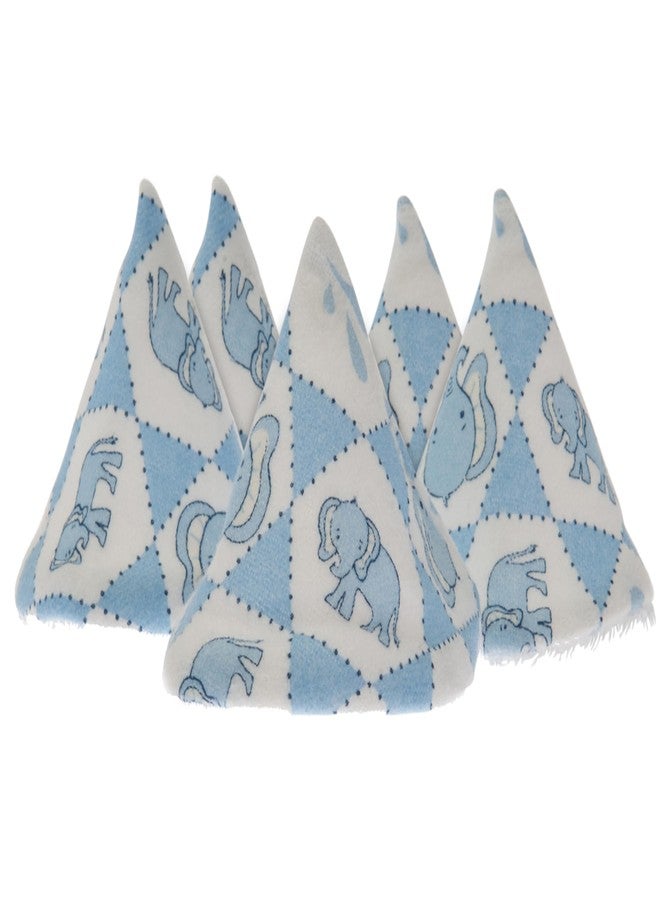 Beba Bean Washable Cotton Pee-Pee Teepees That Shield Baby Boys Pee During Diaper Changes. Makes a Great add-on Gift for a Baby Shower Thanks to its Fun, Gift-Ready Store Packaging. 5 Pack. Elephant - Image 1