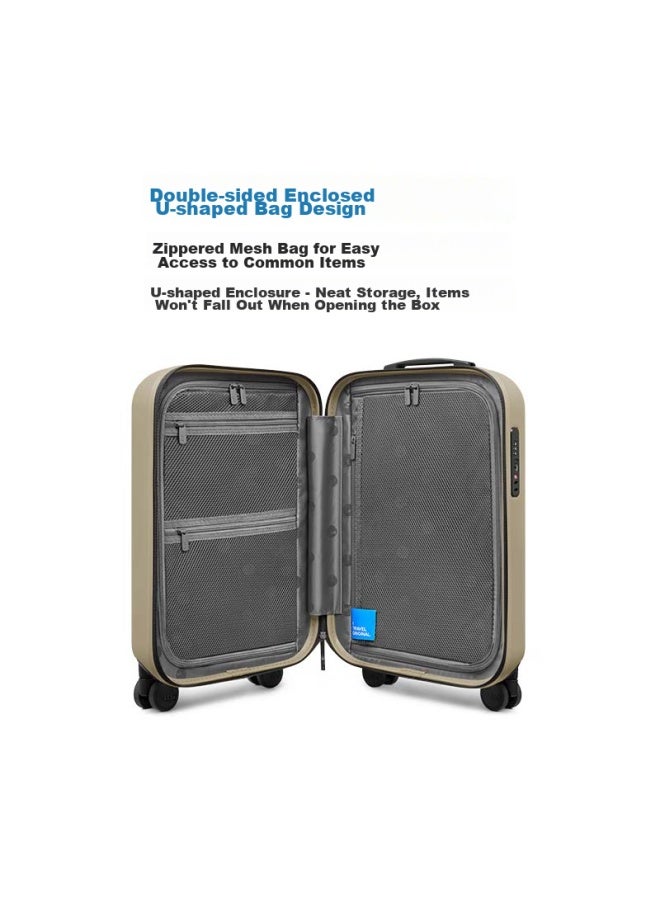 Ito Luggage Neat Suitcase, Trolley Case For Men And Women, Carry-on Luggage, 360° Wheels, Large Capacity, Sand Brown, 20 Inches - Image 3