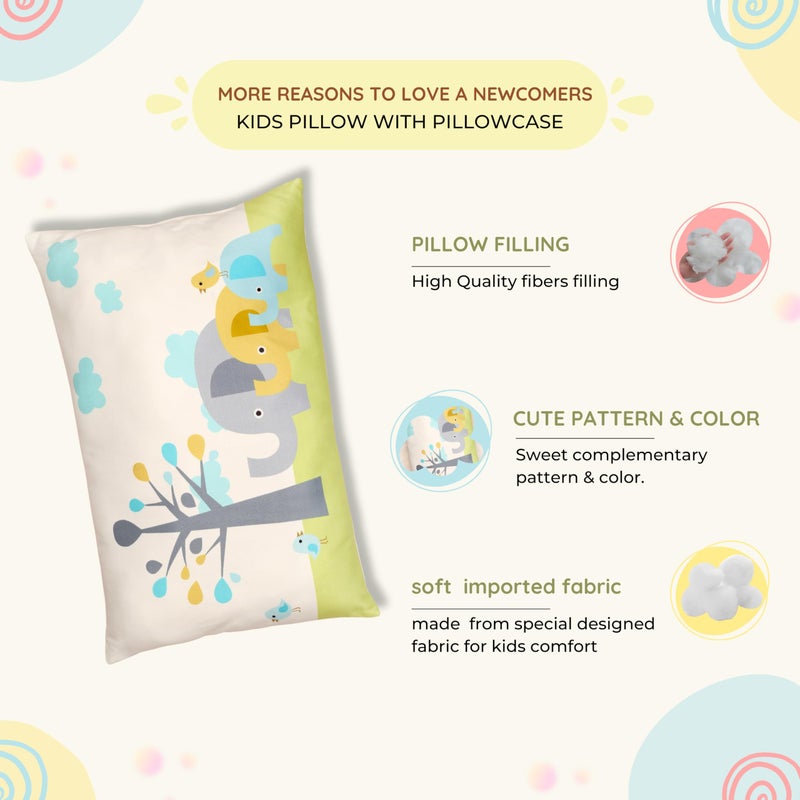 NEW COMERS® Baby Pillow with Super Soft Imported Fabric, 1 Month to 5 Year Kids Pillows, Animal/Cartoon Prints, Kid Pillow for Sleep, Bed Set, Head Shaping, Neck Support-12 x 18 in-203 - Image 3