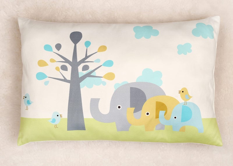 NEW COMERS® Baby Pillow with Super Soft Imported Fabric, 1 Month to 5 Year Kids Pillows, Animal/Cartoon Prints, Kid Pillow for Sleep, Bed Set, Head Shaping, Neck Support-12 x 18 in-203 - Image 1