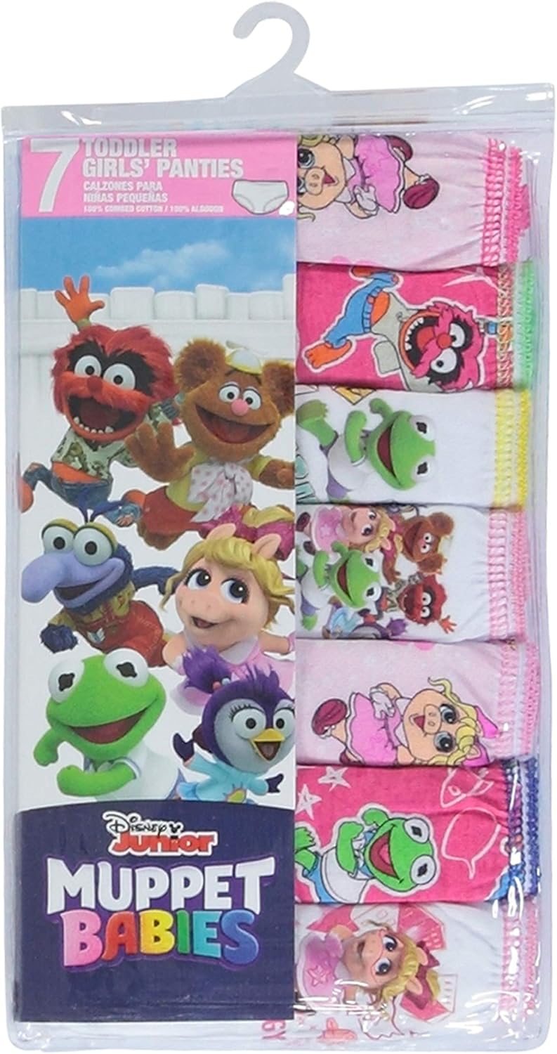 handcraft Muppet Babies Girls 7-Pack Underwear Briefs Toddler Little Kid Infant Baby Piggy Kermit Animal Gonzo - Image 2