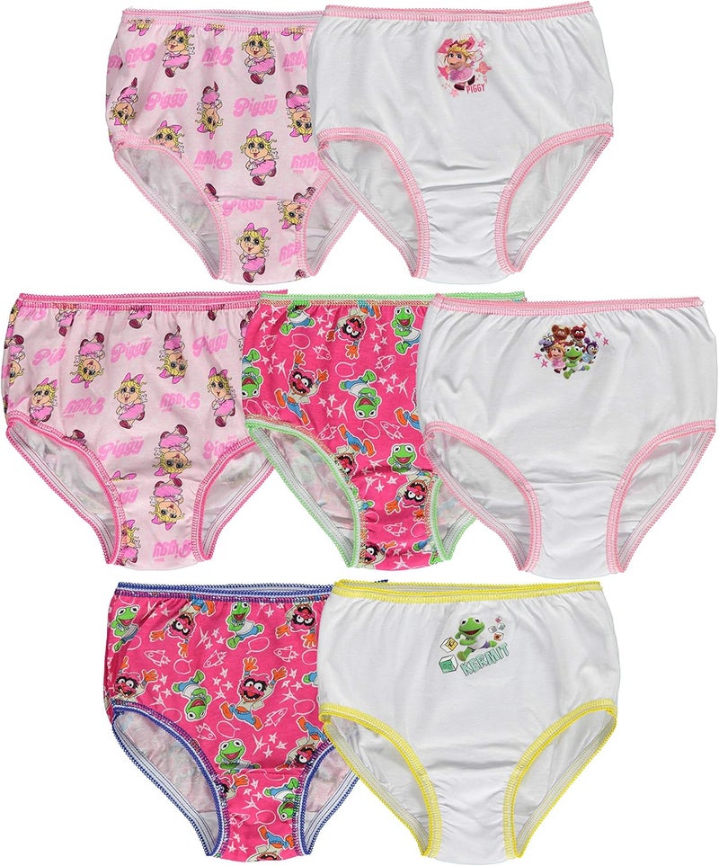 handcraft Muppet Babies Girls 7-Pack Underwear Briefs Toddler Little Kid Infant Baby Piggy Kermit Animal Gonzo - Image 1