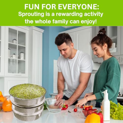 ZESTIGREENS Stainless Steel Seed Sprouter Kit - Stackable 3-Tier Seed Sprouting Germination Tray Seed Sprout Grower Maker with Lid for Growing Broccoli Alfalfa Mung Beans - Image 5