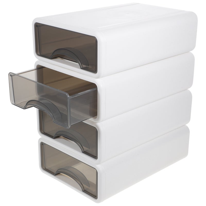 8 Pcs Tabletop Storage Boxes Clear Window Drawer Type Sundries Stationery Storage Case - Image 5