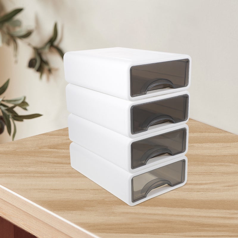 8 Pcs Tabletop Storage Boxes Clear Window Drawer Type Sundries Stationery Storage Case - Image 2