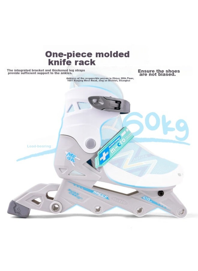 M-cro Children's Roller Skates For Boys And Girls, Inline Skating, Adjustable, Suitable For Primary And Secondary School Students, Mega Blue Package, Size L - Image 3