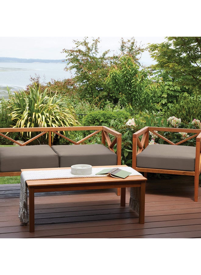 Classic Accessories Ravenna Seat Cushion, 21x21x3 Inch (Pack of 1), Dark Taupe 4 Sq Ft, Chair Seat Cushion