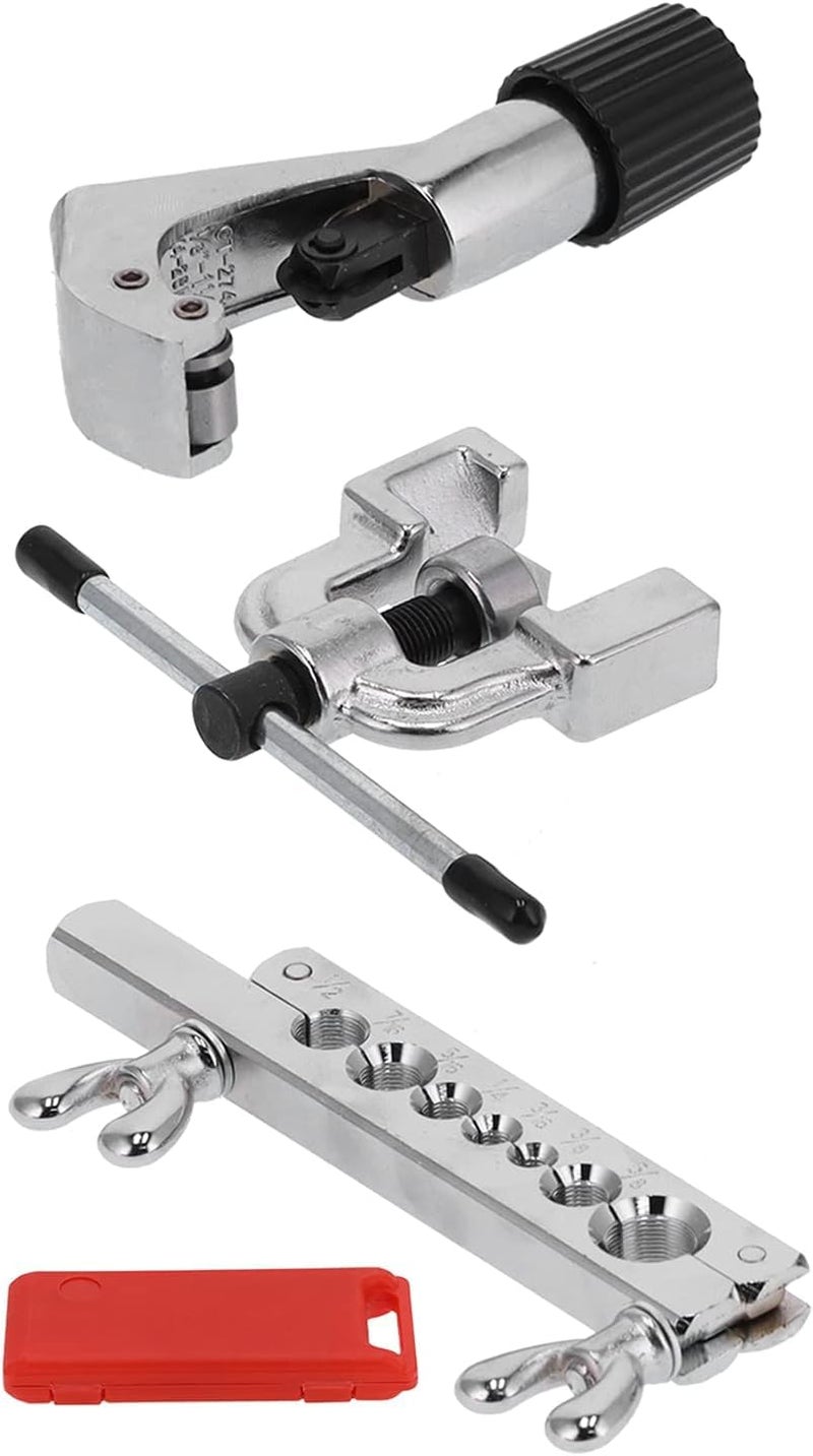 UPTODATETOOLS UPTODATETOOLS CT1226A Inch Size Flaring Tool Set Tube Expander Kit for Copper Aluminium Pipe Cutting Flaring  - Image 2
