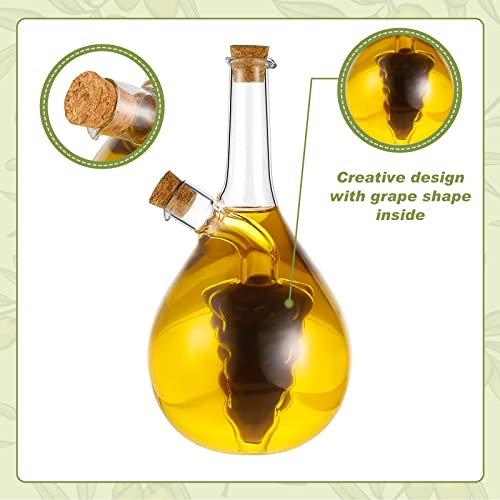 Suclain 2 Pcs Oil and Vinegar Dispenser, 2 in 1 Glass Olive Oil and Vinegar Cruet Dispenser Bottle, Olive Soy Sauce Dispenser Double Pourer Spout, Kitchen Cooking Container(Modern) - Image 3