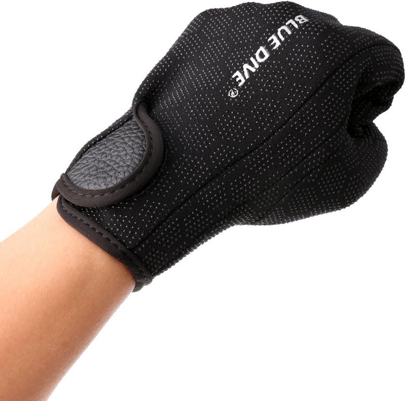 klarako 1 Pair 1.5mm Neoprene Anti slip Comfortable Wetsuits Five Finger Gloves for Scuba Diving Surfing Winter Swimming Black/Pink - Image 3