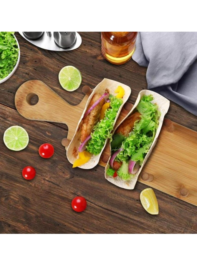 Oasisgalore Bamboo Taco Holders Stand Plate Tray Gifts for Home Taco Toaster Taco Set，Kitchen Accessories - Image 3