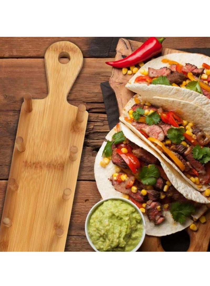 Oasisgalore Bamboo Taco Holders Stand Plate Tray Gifts for Home Taco Toaster Taco Set，Kitchen Accessories - Image 4