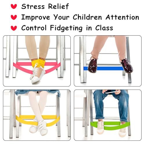 rookea 6 Pack Chair Bands for Kids with Fidgety Feet, ADHD Tools for Kids, ROOKEA Sensory Room Must Haves for Adhd Kids Fidget Chair Bands Autism Classroom Must Haves ADHD Tools for Classroom Home Chairs - Image 4