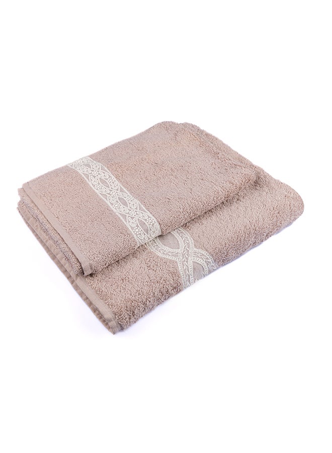 Notte Bianca Grey 5 Pc Towel Set With Italian  Lace 1Mat 70X50 For The Floor +2 Face 30X30+1 Hand 40X80+1 Bath 60X130 Soft  Excellentabsorbing  Made In Italy Its Good As A Gift As Well - Image 2