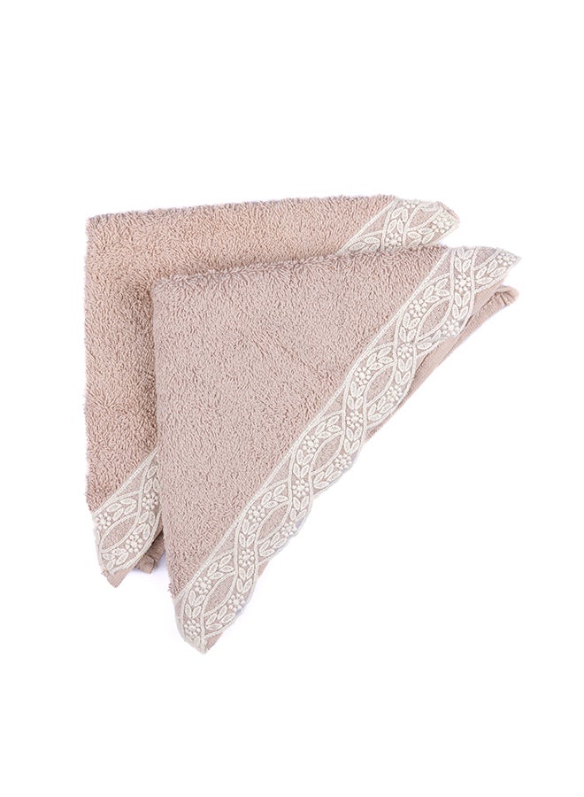 Notte Bianca Grey 5 Pc Towel Set With Italian  Lace 1Mat 70X50 For The Floor +2 Face 30X30+1 Hand 40X80+1 Bath 60X130 Soft  Excellentabsorbing  Made In Italy Its Good As A Gift As Well - Image 3