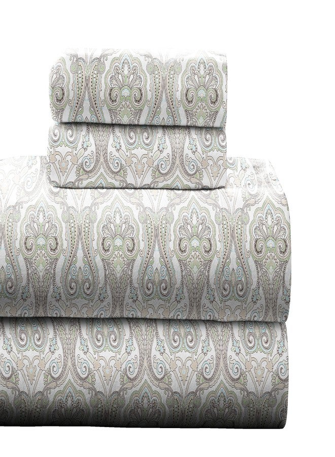 Pointehaven Flannel 170 GSM Sheet Set,Cal King Paisley - Image 1